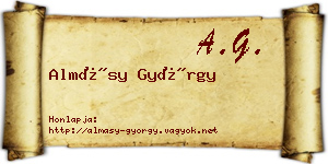 Almásy György névjegykártya